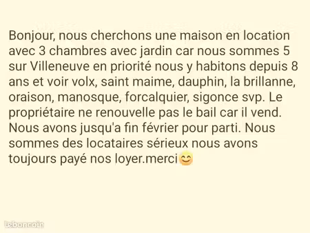recherche location maison forcalquier et 20km autour