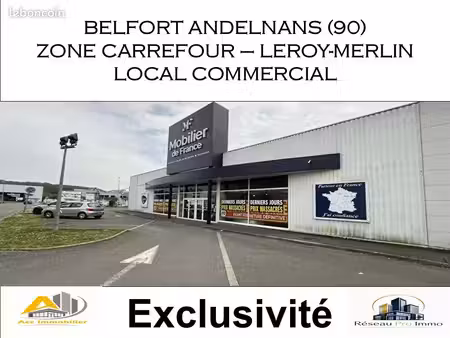 local commercial de 1500 m² zone de belfort andelnans exclusif location ou achat