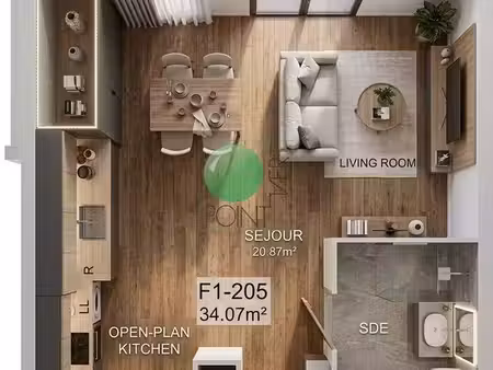 appartement 1 pièce 34 m²