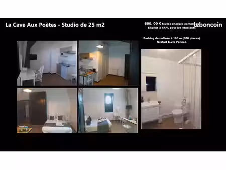 studio 25 m2  au calme  avec charme et cachet
