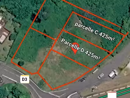 2 parcelles 425m² st benoît