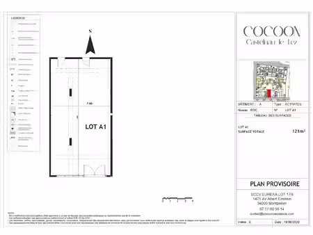 à vendre local commercial de 121 m² à castelnau-le-lez quartier eurêka