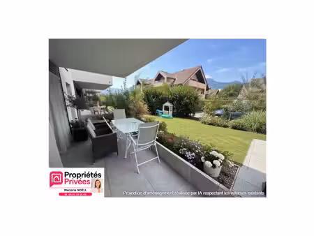 saint-jorioz bel appartement traversant 3 pièces en rez-de-jardin avec terrasse et jardin 