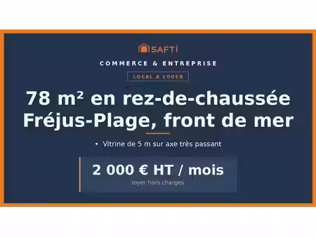 location locaux professionnels 2 pièces 78 m² à frejus (83600)  2 220 €