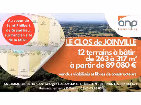 achat terrain 261m² st philbert de grand lieu 44310