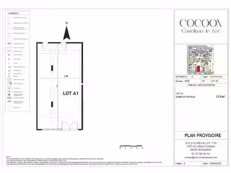 à vendre local commercial de 121 m² à castelnau-le-lez quartier eurêka