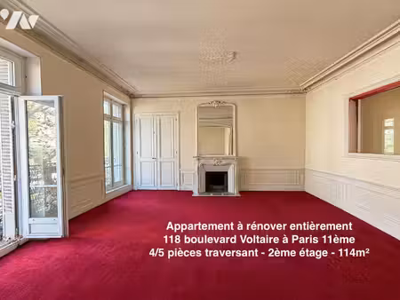 rénovation totale à prévoir - paris 11ème - appartement familial – 3 chambres - 114m²