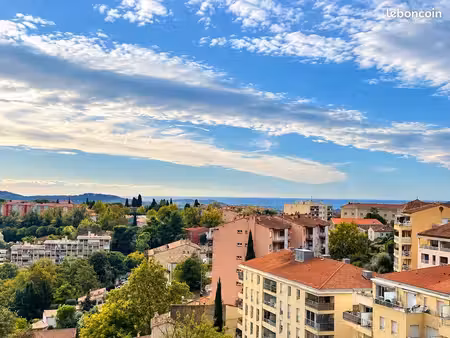 grasse – t2 meublé 49 m² – terrasse vue mer – 6e étage avec ascenseur