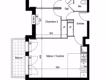 à louer – t3 60 m² avec balcon – bussy-saint-georges