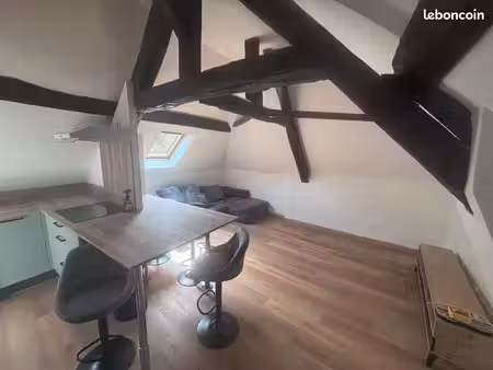 superbe t2 meublé sous combles 30m² carrez (58m² au sol) rénové – 630 cc – champagneux