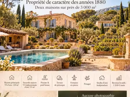 marseille 11e – propriété de caractère des années 1880  deux maisons sur près de 3 000 m² 