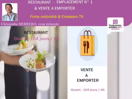 palavas les flots - restaurant saisonnier "avril à septembre" 104 jours d'ouverture / an