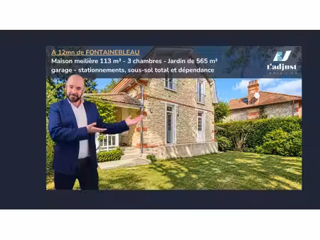héricy meulière de charme  3 chambres  jardin et dépendance  à 12 min de fontainebleau cen