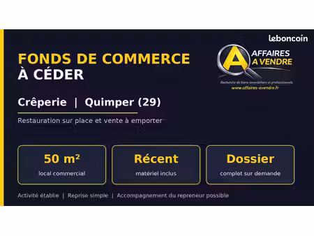 crêperie  fonds de commerce 55 m² quimper
