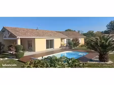 maison t5-124m²-piscine-terrain arboré de 1550m²-lasserre-pradère