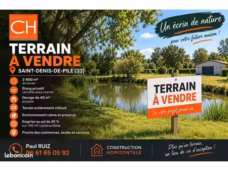 terrain 3 400 m² saint denis de pile