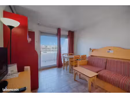 carnon-plage - studio 23 52 m² en résidence de tourisme goélia - terrasse vue port - inves