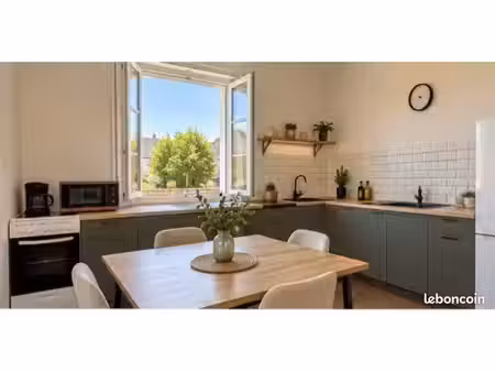 t2 meublé rénové – 45 m² – parking et jardin – proche tours