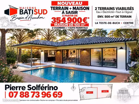 projet de construction d'une maison 100 m² avec terrain à la teste-de-buch (33)