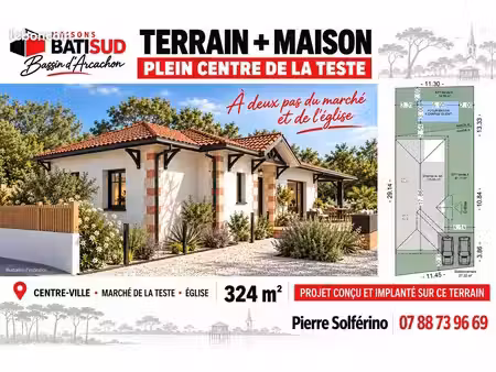 projet de construction d'une maison 97 m² avec terrain à la teste-de-buch (33)