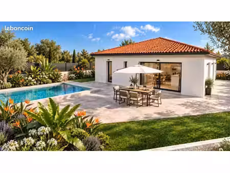 villeneuve-lès-maguelone (34750) – villa contemporaine de plain-pied de 88 m² avec 3 chamb