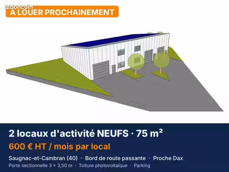 local d’activité neuf 75 m² – bord de route passante