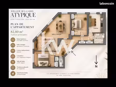 appartement 4 pièces 83 m²