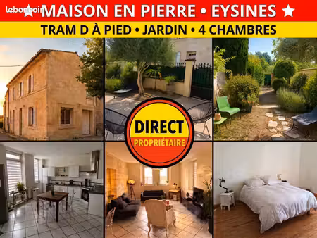 magnifique maison en pierre rénovée – 150 m² – cœur du bourg d’eysines