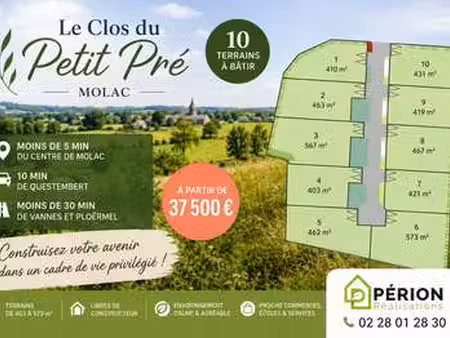vente terrain à molac (56230) : à vendre / molac