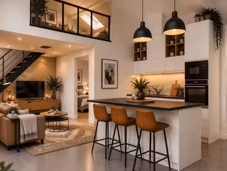 loft neuf de 110 m² - mezzanine - balcon - centre-ville