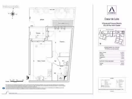 appartement 2 pièces 44 m²