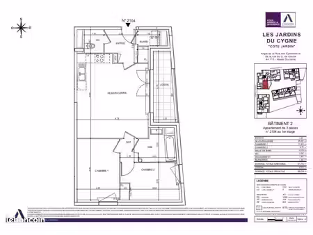 appartement 3 pièces 61 m²
