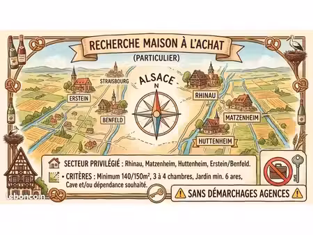 recherche maison à l'achat (140-150 m² min.) avec jardin — secteur erstein / benfeld