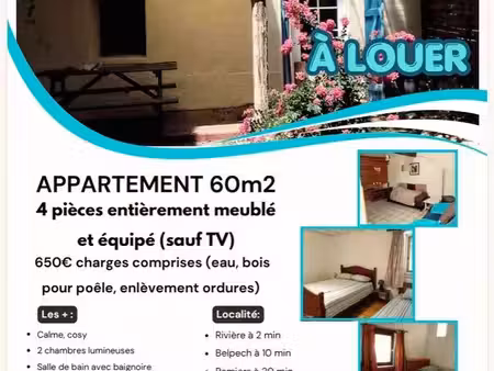 appartement a louer charges comprises