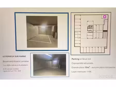 loue pkg 15m² le perreux sur marne
