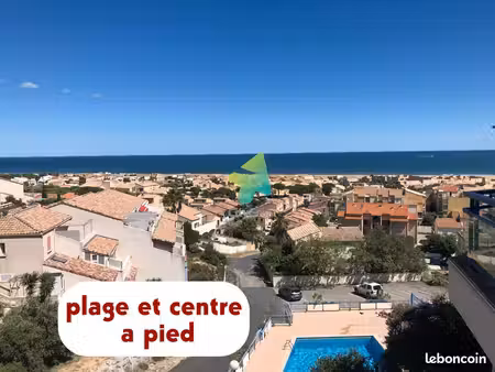 les terrasses du soleil duplex pleine vue mer piscine plage et centre a pied