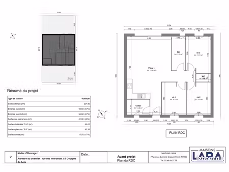 projet de construction d'une maison 81 m² avec terrain à saint-georges-du-bois (17)