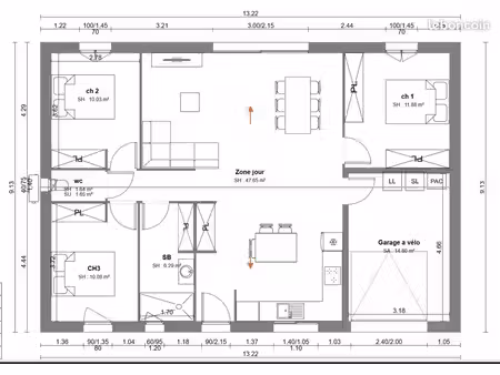 projet de construction d'une maison 87 m² avec terrain à saint-jean-de-liversay (17)