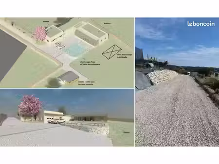 terrain constructible viabilisé de 7700m2 + mobile home