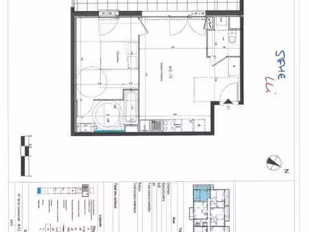 appartement 2 pièces 44 m²