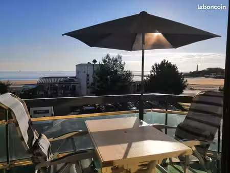 location d'un studio meublé avec balcon vue sur mer dans résidence privée