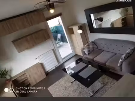 appartement f2 meublé 46m² excellent état bbc (basse consommation) + terrasse de 6 m²