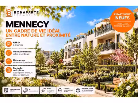 vente appartement 2 pièces 41 m² à mennecy (91540)  157 200 €