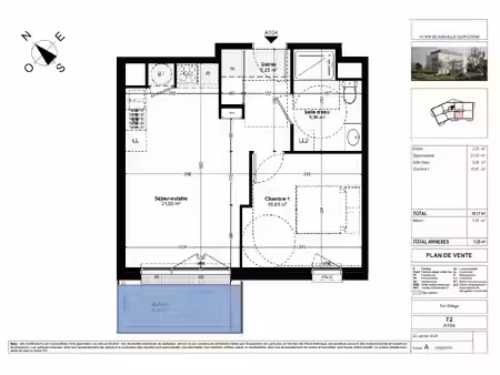 achat appartement 2 pièces 39m² blainville sur orne 14550
