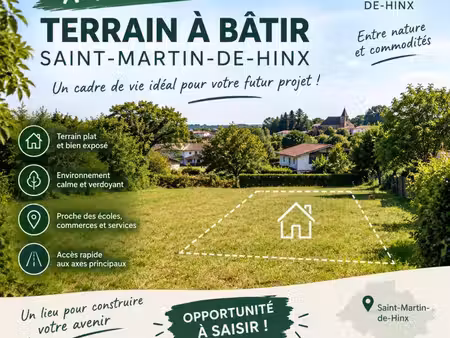 achat terrain 852m² st martin de hinx 40390