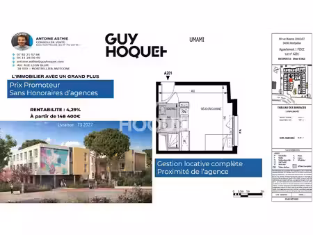 a vendre studio montpellier : première ville étudiante de france