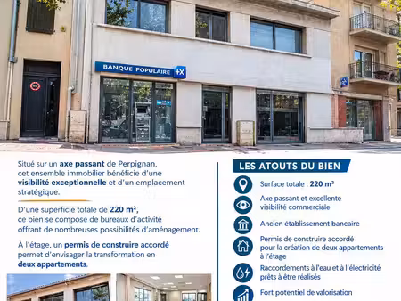 vente boutique/local commercial 220 m²
