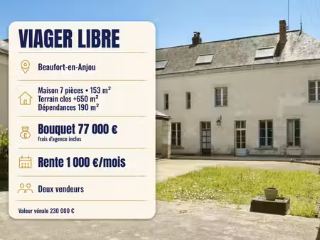 vente maison beaufort en vallee  153m² 7 pièces 77 000€ avec garage