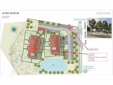 t2 neuf avec parking non meuble