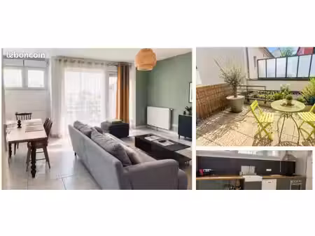 oullins centre - beau t3 meublé de 75m2 avec terrasse & garage